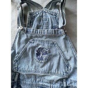 VTG 90s Disney Tigger & Pooh Denim Bib Carpenter Overalls Women L Embroidered